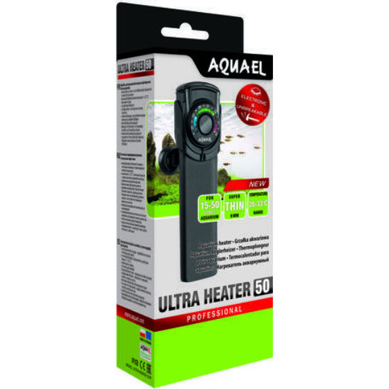 Aquael Ultra Heater 50w - törésálló műanyag hőfokszabályzós fűtő