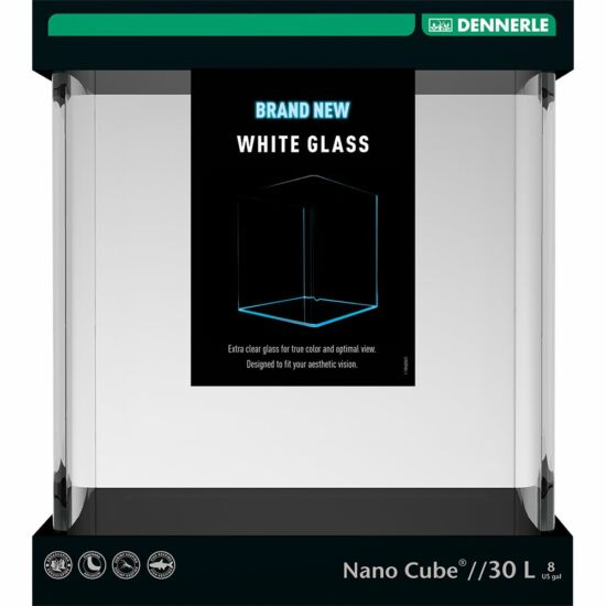 Dennerle NanoCube Opti-White akvárium fedlappal, alátét szivaccsal - 30 liter