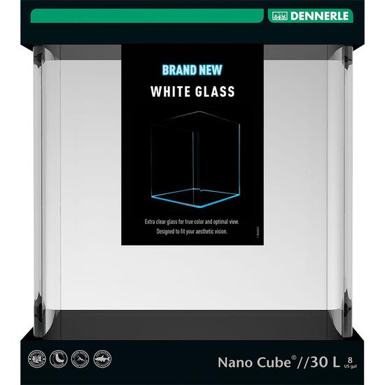 Dennerle NanoCube Opti-White akvárium fedlappal, alátét szivaccsal - 30 liter
