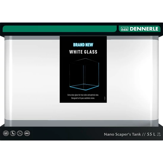 Dennerle Scaper's Tank Opti-White akvárium fedlappal, alátét szivaccsal - 55 l