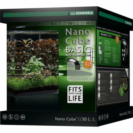 Dennerle NanoCube Basic akvárium szett - szűrővel, Style LED M lámpával - 30 liter