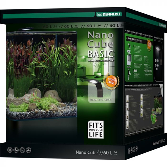 Dennerle NanoCube Basic akvárium szett - szűrővel, Style LED L lámpával - 60 liter