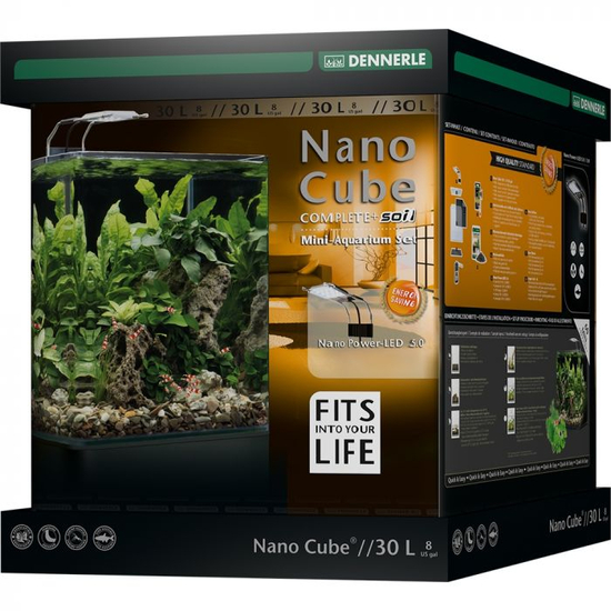 Dennerle NanoCube Complete+ SOIL - Power LED 5.0 - komplett akvárium szett - 30 liter