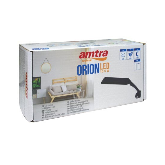 AMTRA ORION LED Lámpa 10.5W / 613 LUMEN fekete  - csíptethető LED lámpa