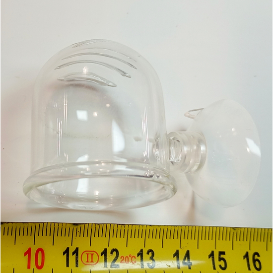 AQG üvegtál tapadókoronggal nano, ültető / etető / nyitott aljú 4,5x4x5cm