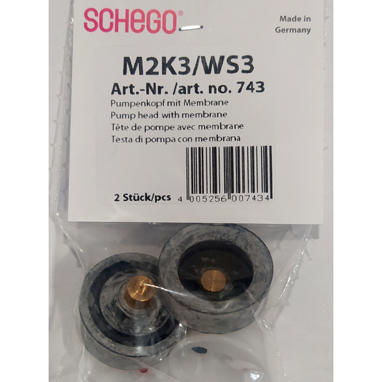 Schego M2K3 / WS3 légpumpához csere membrán pumpafejjel - 2db