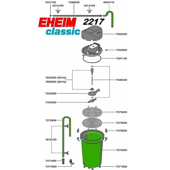 Eheim Classic 600 szivacs töltet+duplacsap - külső szűrő 2217020