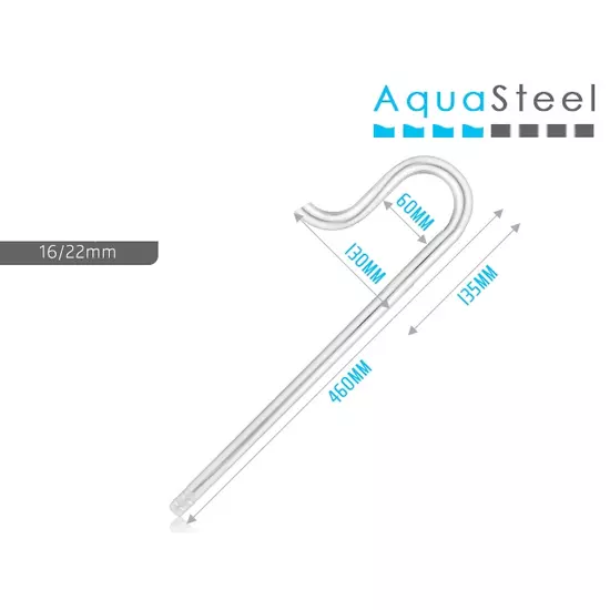 AquaSteel kifolyó fém hossz: 44 cm  16/22 MM