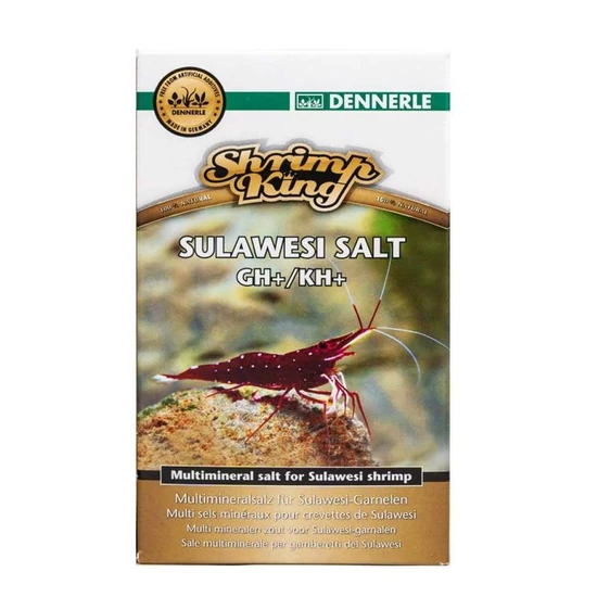 Dennerle Shrimp King Sulawesi Salt GH/KH+ - 200g - enyhén lúgosító készítmény kifejezetten kardinális garnélák igényeinek megfelelően